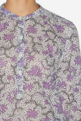 Maria-bluse i bomuldsvoile med print