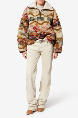Marner fleece Cloud Print frakke