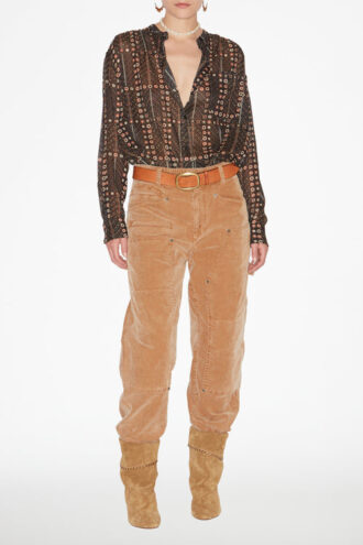 Mexika Bluse i bomuldsvoile med print