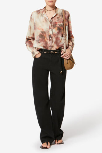 Mexika Bluse i bomuldsvoile med print