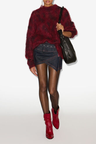 Mickaella lang mohair-sweater med perler