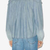 Milya Chambray-bluse med rynk
