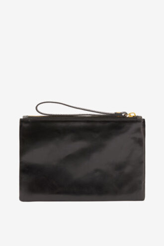 Mino skinnende læderclutch