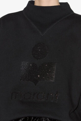 Moby sweatshirt med opretstående krave og logo
