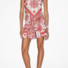 Naomi smockede bomuldsvoile nederdel med bandana-print Naomi smockede bomuldsvoile nederdel med bandana-print