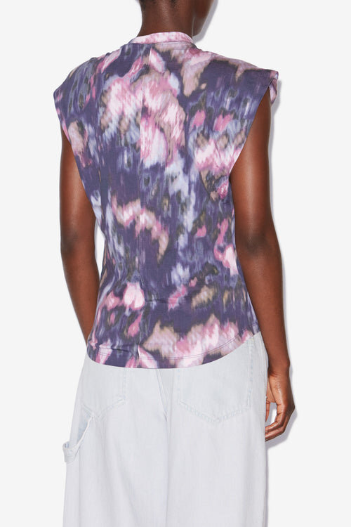 Nayda Asymmetrisk bomulds-T-shirt med print Nayda Asymmetrisk bomulds-T-shirt med print