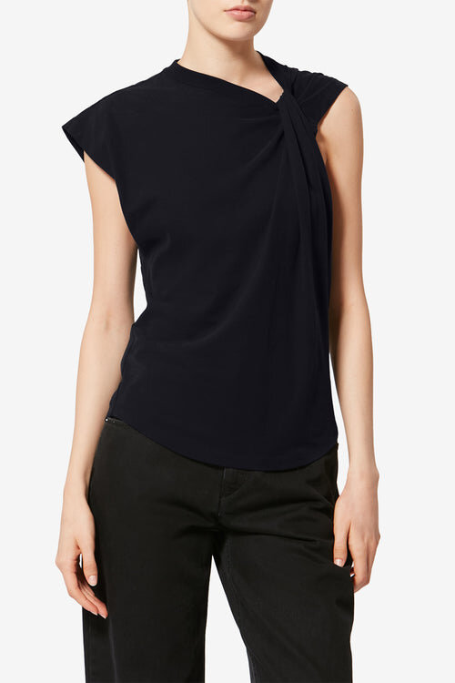 Nayda asymmetrisk T-shirt med korte ærmer Nayda asymmetrisk T-shirt med korte ærmer