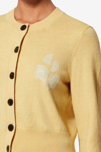 Newton cardigan i bomuld og uld med logo