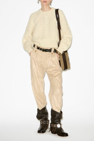 Obrero kort kabelstrikket sweater