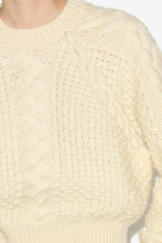 Obrero kort kabelstrikket sweater