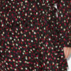 Ora draperet silke kjole med polka dot print
