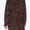 Ora draperet silke kjole med polka dot print