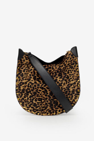 Oskan Soft taske i “Pony”-stil læder med leopardprint