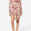 Ovia kort draperet stretch-silkenederdel med print