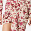 Ovia kort draperet stretch-silkenederdel med print