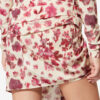 Ovia kort draperet stretch-silkenederdel med print