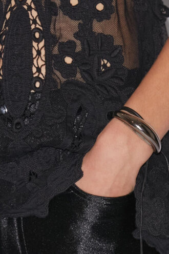 Oyan læderarmbånd med oversized perle