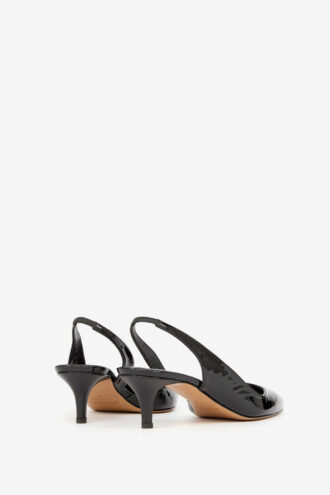 Padim højhælede slingback-pumps i laklæder