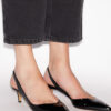 Padim højhælede slingback-pumps i laklæder