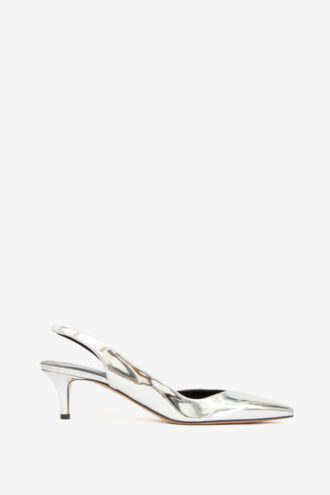 Padim højhælede slingback-pumps med spejleffekt