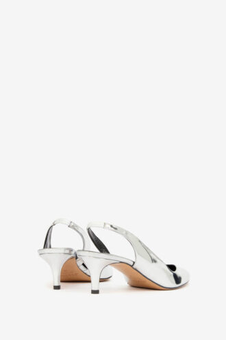 Padim højhælede slingback-pumps med spejleffekt