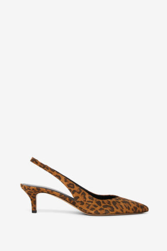 Padim slingback-pumps i leopardmocka