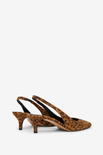 Padim slingback-pumps i leopardmocka