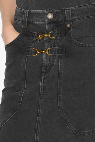 Pavina denimskørt med karabinhager