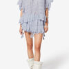 Payton Caftan-stil bomuldsbluse med blomsterblonder
