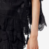 Payton Caftan-stil bomuldsbluse med blomsterblonder