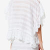 Payton Caftan-stil bomuldsbluse med blomsterblonder