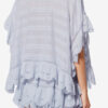 Payton Caftan-stil bomuldsbluse med blomsterblonder