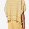 Payton Caftan-stil bomuldsbluse med blomsterblonder