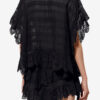 Payton Caftan-stil bomuldsbluse med blomsterblonder