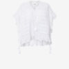 Payton Caftan-stil bomuldsbluse med blomsterblonder