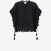 Payton Caftan-stil bomuldsbluse med blomsterblonder