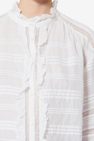 Peline bomuldsbluse med blomsterblonder