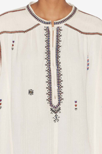 Pelson Broderet gaze-bluse