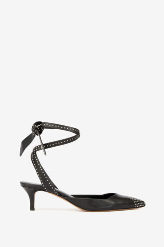 Pilvee højhælede slingback-pumps i kalveskind med nitter