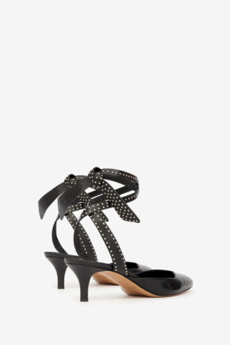 Pilvee højhælede slingback-pumps i kalveskind med nitter