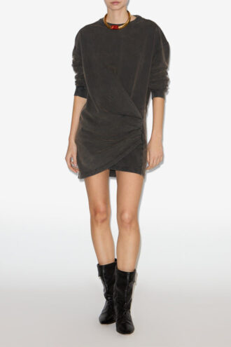 Pipper draperet jersey-sweatshirtkjole