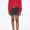 Plalia rynket bomuldsvoile bluse