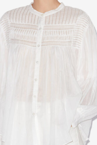 Plalia rynket bomuldsvoile bluse