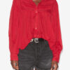 Plalia rynket bomuldsvoile bluse