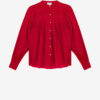 Plalia rynket bomuldsvoile bluse