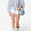 Polly bomuldsbluse med blomsterblonder