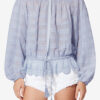 Polly bomuldsbluse med blomsterblonder
