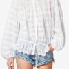 Polly bomuldsbluse med blomsterblonder