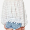 Polly bomuldsbluse med blomsterblonder