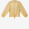 Polly bomuldsbluse med blomsterblonder